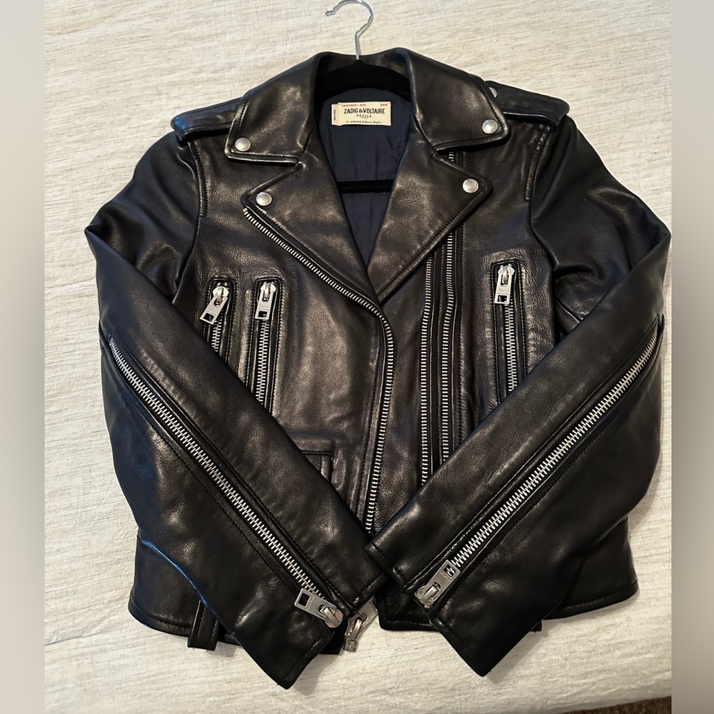 Women’s Zadig et Voltaire leather biker jacket from runway size XS - Picture 10 of 10